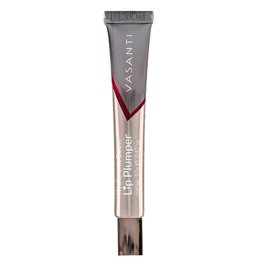 VASANTI Lip Plumper Hyaluronic Boost - Glossy, Non-Sticky, Paraben-Free, Hydrates, Softens and Volumizes Lips Natural Lip Plump Enhancer (Tone Down - Nude Brown)