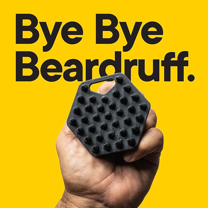 TOOLETRIES Beard Scrubber - Silicone Beard Brush & Exfoliator for Men, Deep Cleans & Unclogs Pores, Ergonomic Handle Design, Removes Beardruff - Charcoal