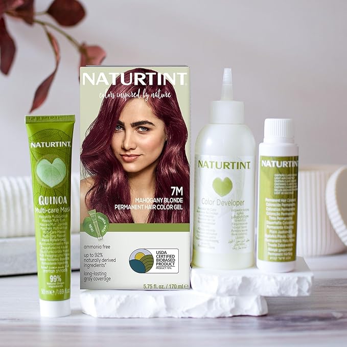 Naturtint 7M Mahogany Blonde Permanent Hair Color (Pack of 6), Ammonia Free, Vegan, Cruelty Free, up to 100% Gray Coverage, Long Lasting Results (Packaging may vary)