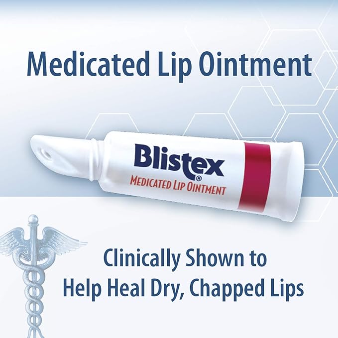Blistex Medicated Lip Ointment, 0.21 Ounce Tube, Pack of 24 – Relieves Cold Sores & Helps Heal Dry Chapped Lips, Pain Relief from Lip Sores & Blisters, Healing Ointment