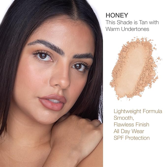 bellapierre Mineral Foundation SPF 15 - Loose Powder Foundation | Vegan & Cruelty Free Natural Makeup | Full Coverage Matte Finish | Hypoallergenic | Oil & Talc Free - 0.32 Oz - Honey