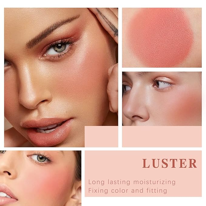 Cream Blush Stick for Cheeks Makeup,Waterproof Blush Face Stick Multi-Use Lip and Cheek Tint,Matte Finish Lightweight Easy to Blend Natural Cream Blusher Makeup for All Skin Tones-Coral Red