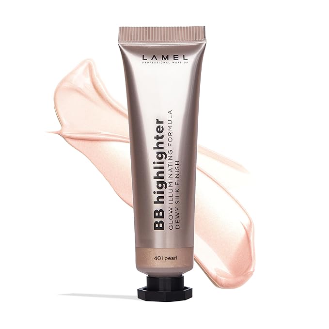 Lamel Dewy Cream BB Highlighter - Lightweight, Buildable and Luxuriously Glossy with Radiant, Natural-looking, Non-Greasy, Moisturizing, and Long-Lasting Formula for Flawless, Skin-Brightening - 401