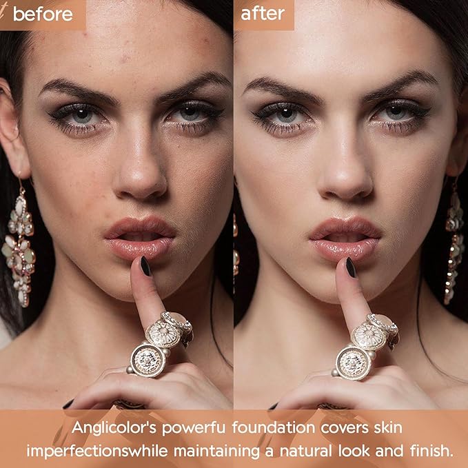Matte Oil Control Concealer Foundation Flawless Soft Long Lasting Foundation Makeup,Waterproof Full Coverage Face Makeup Strong Concealer Foundation for Oily Acne Skin,1fl.oz (#105 Sand)