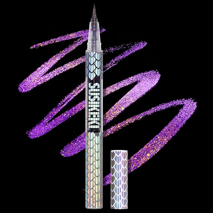 Chameleon Metallic Duochrome Liquid Eyeliner, Color Shifting Shimmery Eye Liner, Duo-color Waterproof Long Lasting Glitter Eye Makeup Pen Eyeliners (Aurora Glow)