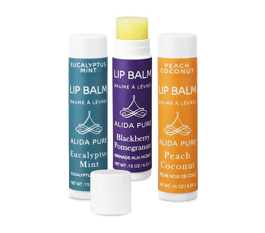 Fruit Mint Lip Balm Collection, Vegan Lip Balm Set, Bees Wax Free, Coconut Oil Free, Avocado Oil, Organic Jojoba Oil, Vitamin E, Natural Moisturizer For Dry Cracked Lips, 3 Tube Set