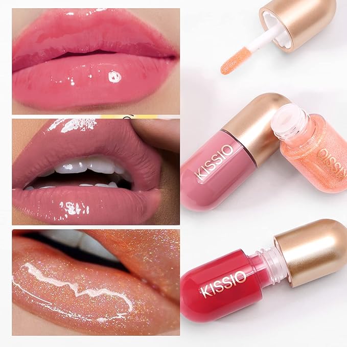 KISSIO Lip Plumper,Color Lip Plumper Gloss,Lip Enhancer,Plant Extracts Plumping Lip Serum,Moisturizing Lip Gloss for Fuller Lips and Hydrated Beauty Lips 5.5ml (05 Dogwood)