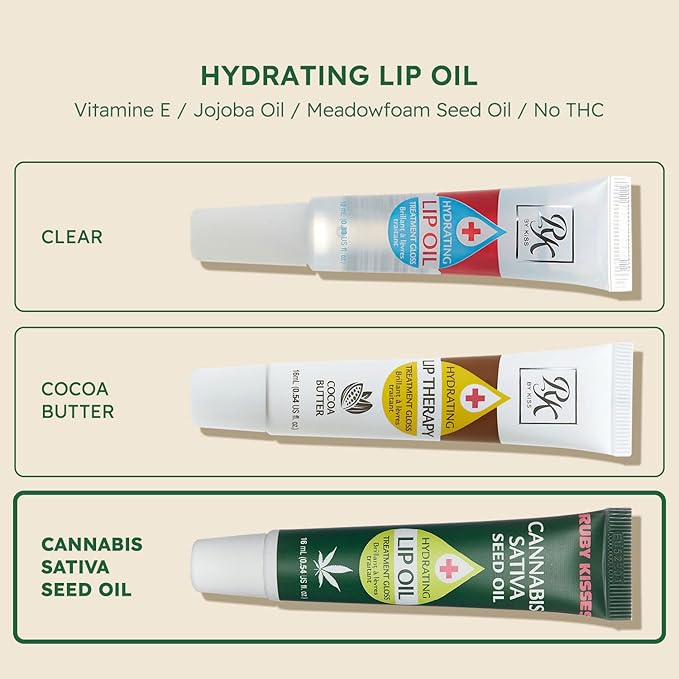 Ruby Kisses Hydrating Lip Oil Cannabis Sativa Hemp Seed RLO04D1 (6 PACK)
