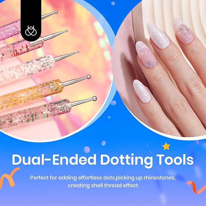 Beetles 31pcs Nail Art Brushes, Dotting Tools, Nail Art Pens, Dust Brush, Striping Liner Fingernail Drawing Pens with Palette Holder All in One for Starter Manicure Design Set