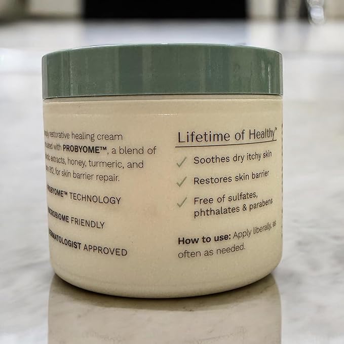 Yobee Body & Face Moisturizing Cream for Dry, Sensitive Skin | Probiotic extracts, Honey, Turmeric, Vitamin B12, Ceramides, Shea Butter | Fragrance Free | For Kids & Adults (2)