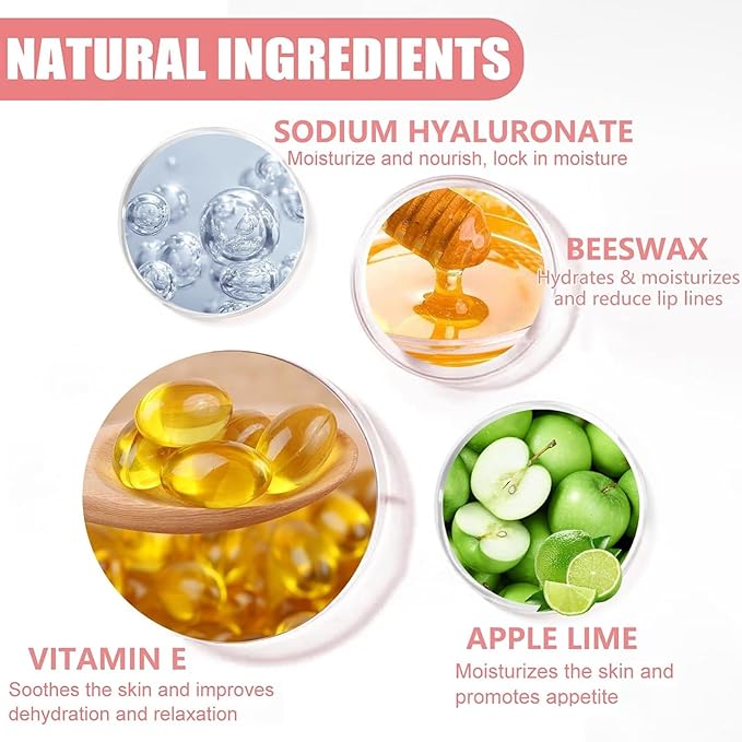 Bee Lip Balm Honey Pot, Lime Lip Mask,Lip Balm Moisturizing Lip Sleep Mask with Stick Hydrating & Prevention Dry and Cracked (Lime)