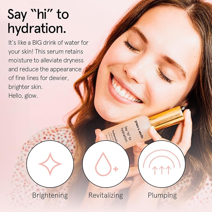 grace & stella Award Winning Hyaluronic Acid Serum (30ml/1 fl oz) Hydrating Hyaluronic Acid Serum for Face - Acido Hialuronico for Women - Remove Fine Lines, Wrinkles, Anti Aging - Vegan Skincare