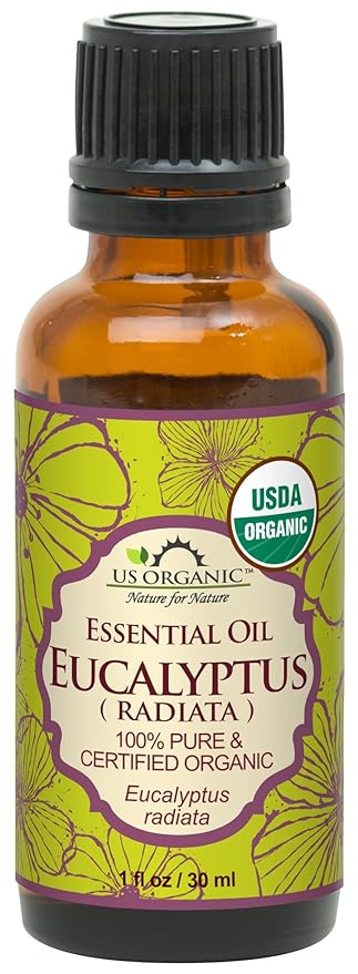 US Organic 100% Pure Eucalyptus Essential Oil (Radiata) - USDA Certified Organic, Steam Distilled - W/Euro droppers (More Size Variations Available) (30 ml / 1 fl oz)