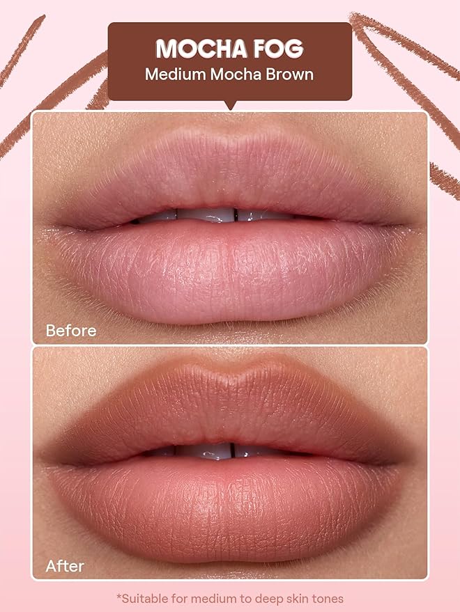 SHEGLAM Cloudline Blur Lip Liner Long Lasting,Vegan & Cruelty-Free Lip Stain-Mocha Fog