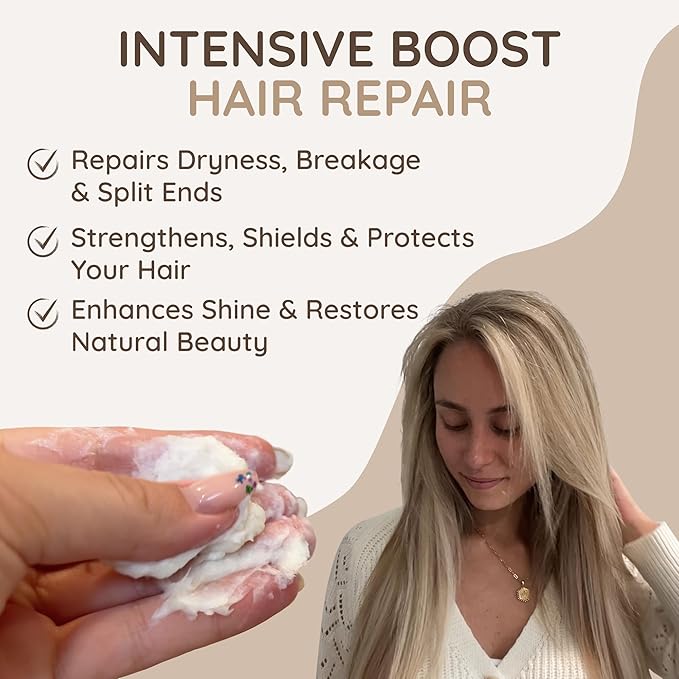 VITAMINS hair cosmetics Keratin Hair Mask - Deep Repair Conditioner with Biotin & Castor Oil - For Damaged, Dry, Curly, Straight, Thin & Fine Hair - Intense Collagen Protein Treatment