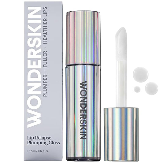 Wonderskin Lip Relapse Plumping Gloss – Lip Plumper Gloss for Fuller-Looking Lips with Hydrating, Non-Sticky, High-Shine Finish