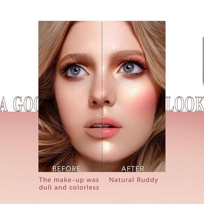 Blush Stick for Cheeks Makeup,Waterproof Cream Blush Face Stick Multi-Use Lip and Cheek Tint,Matte Shimmer Finish Lightweight Easy to Blend Natural Cream Blusher Makeup for All Skin Tones