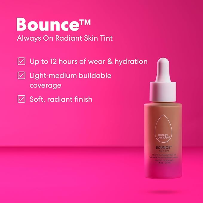 Beautyblender 12-Hour Always on Radiant Skin Tint, Breathable Serum Foundation Stays Put for All Day Long Wear, Infused with Hyaluronic Acid & Niacinamide, Tan 5
