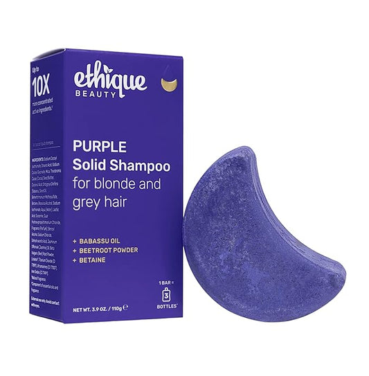 Ethique Purple Shampoo Bar for toning brassy hair - Plastic-Free, Cruelty-Free, Vegan, 3.88 oz - Formerly Tone It Down