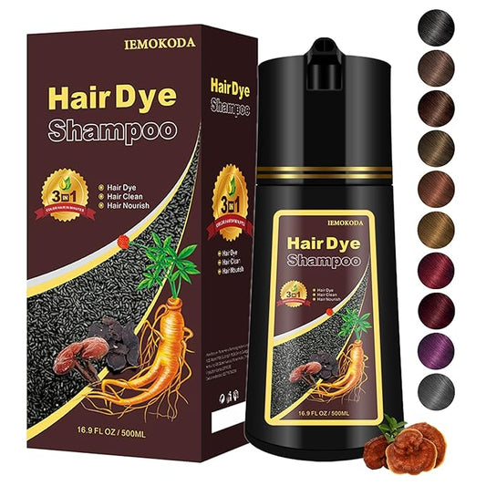 Hair Dye Shampoo, Gray Hair Coverage Dye Shampoo, Hair Color Shampoo for All Hair Types, Champu Para Canas, Suitable for Home and Salon (Dark Coffee)