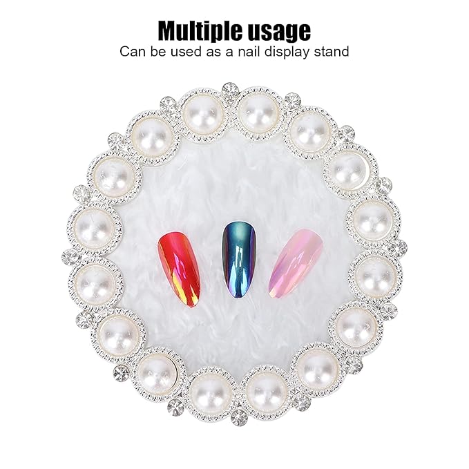 Polish Mix Palette, Resin Nail Art Display Board Cosmetic Nail Mixing Palette Color Mixing Nail Art Tips Display Plate(Silver)