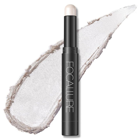 FOCALLURE Shimmer and Matte Cream Eyeshadow Stick,Smooth Brilliant Eye Brightener Pencil for Women,Long Lasting Waterproof Eye Shadow and Liners Makeup,FROST