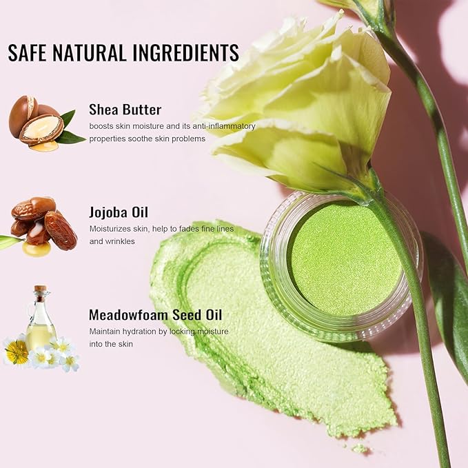 Oulac Cream Eyeshadow also for Highlighter Large Capacity Highly Pigmented Eye Shadow Waterproof &Long Lasting with Moisturizing Formula, Shimmer Glitter Eye Makeup Set 3