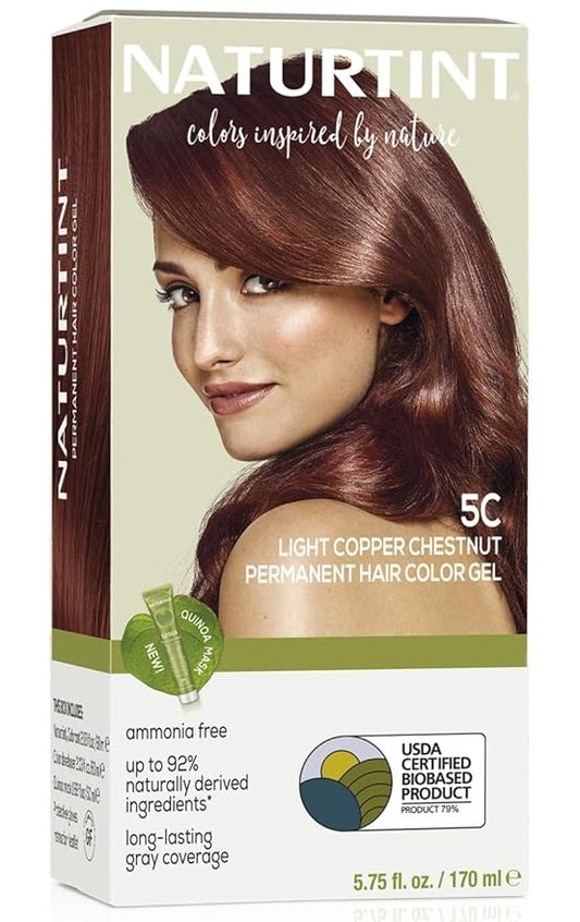 Naturtint 5C Light Copper Chestnut Permanent Hair Color (Pack of 1), Ammonia Free, Vegan, Cruelty Free, up to 100% Gray Coverage, Long Lasting Results (Packaging may vary)
