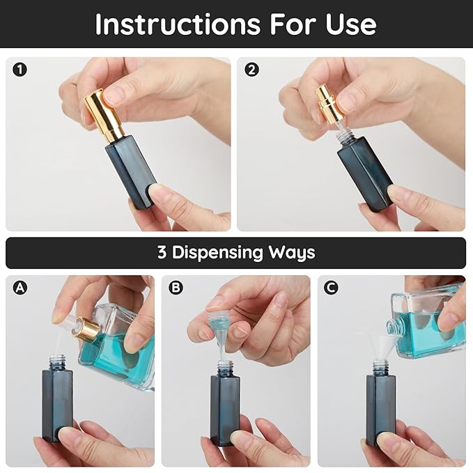 Segbeauty Atomizer Sprayer for Perfume, 10 Packs Glass Perfume Bottles Empty, 10ML Travel Refillable Perfume Bottle Portable Sprayer Atomizer Travel Accessory Toiletries Cosmetic Dispenser Bottle