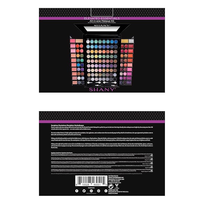 SHANY Elevated Essentials Makeup Set - All-in-One Makeup Kit with 72 Eyeshadows, 28 Lip Colors, 18 Gel Eyeliners, 10 Blushes, 1 Eye Primer, and 1 Cream Concealer
