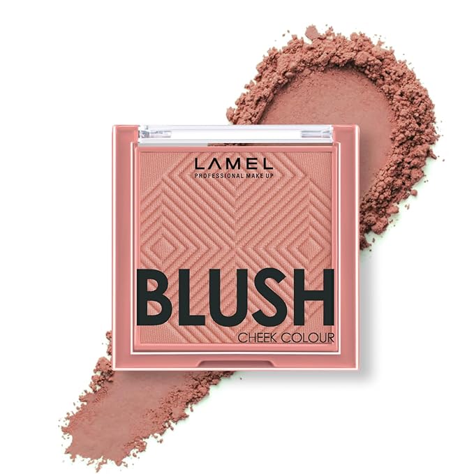 Lamel Coral Blush Cheek Color Mini - Blendable Natural Blush Powder - Enhances & Defines Shapes & Features - Shading & Contouring Powder Blush - 4 Universal Shades - № 403 (Coral) - 3.8g / 0.13 oz