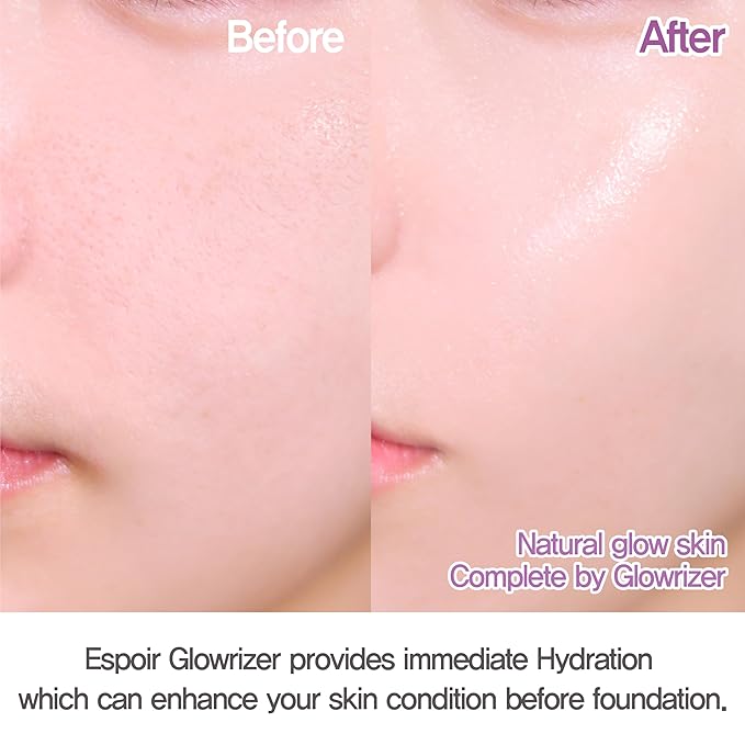 Espoir Glowrizer | Hydrating and Moisturizing Gel-Based Primer for Makeup | 1.35 fl. Oz | Express smooth and glow skin as if Natural-born | Jelly Primer | Recommended for all type of skins