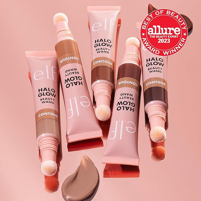 e.l.f. Halo Glow Contour Beauty Wand, Liquid Contour Wand For A Naturally Sculpted Look, Buildable Formula, Vegan & Cruelty-free, Medium/Tan