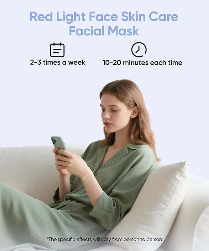 Led Face Mask Light Therapy, Red Light Therapy for Face, 7-1 Colors LED Facial Skin Care Mask, Black