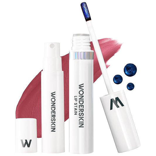 Wonderskin Wonder Blading Lip Stain Peel Off and Reveal Kit - Long Lasting, Waterproof Pink Lip Tint, Transfer Proof Natural Lip Stain Kit (Charming)