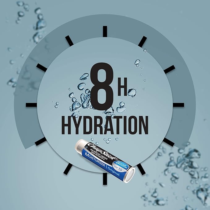 ChapStick Moisturizer Original Lip Balm Tubes, SPF 15 and Skin Protectant - 0.15 Oz (Pack of 12)