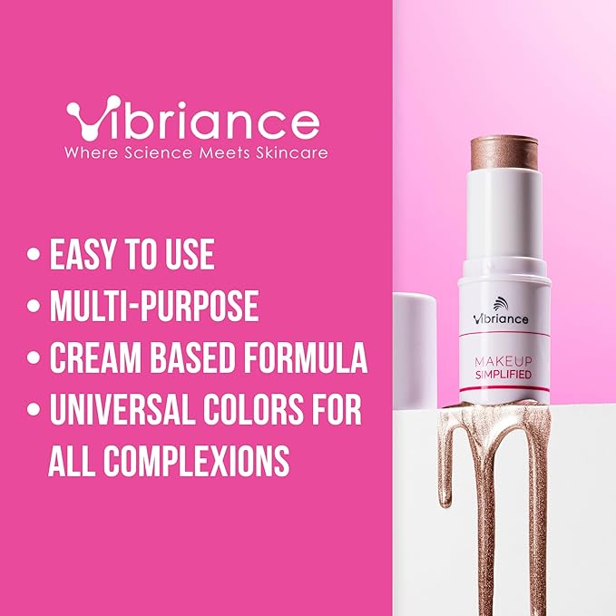 Vibriance Makeup Simplified Illuminate Stick - All-in-One, Mature Skin Highlighter - Lips, Cheeks, Eyes Cosmetics for Older Women