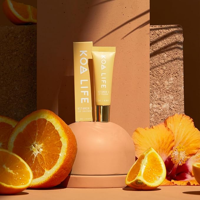 Koa Life Vitamin C Lip Treatment - Nourishing Lip Balm, Anti-Aging, Repairs & Protects From Sun Damage, Glossy, All Natural Ingredients - Citrus 10 G