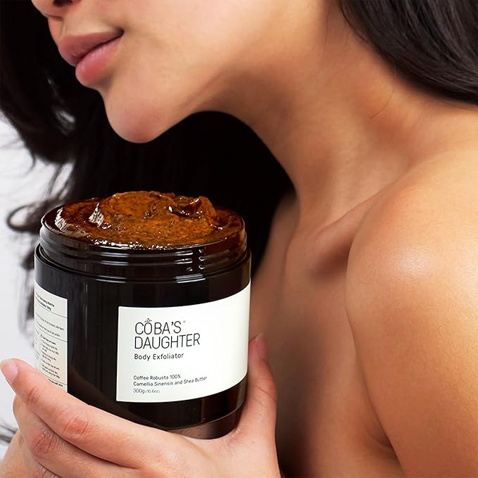 COBA'S DAUGHTER Robusta Coffee Body Scrub| Exfoliating for Cellulite and Stretch Marks, KP Bump Eraser, Strawberry Legs,Underarm | Matcha & Shea Butter | Safe for pregnancy | Vegan Beauty (10.6 Oz)