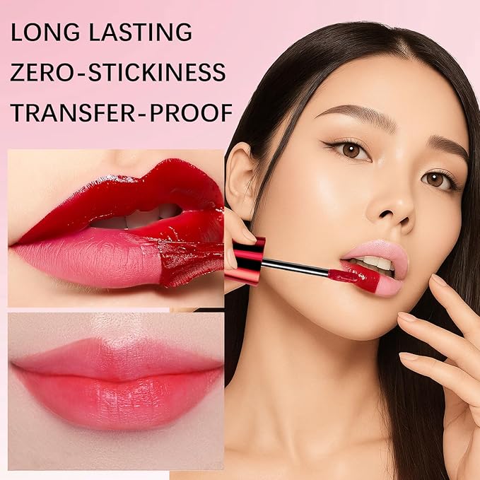QueenDiary Lip tint Peel Off Lip Stain，Lip Stain Waterproof， Lip Tattoo Peel Off with Matte Finish, Long Lasting, Transfer-proof, Highly Pigmented Color (Neon Rose Stain)