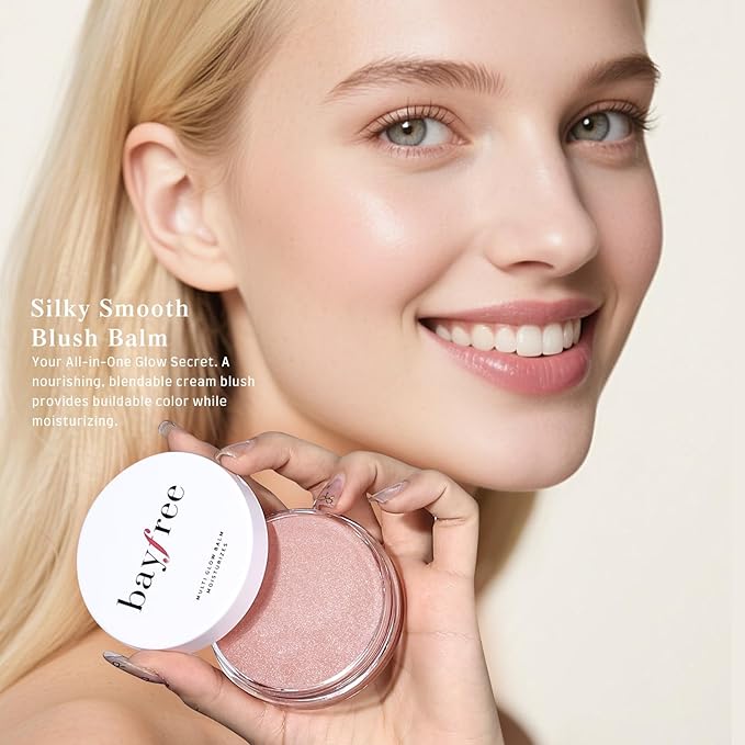Multi Glow Balm, Cream Blush for Cheeks, Blush Balm Face Makeup, Radiant Finish, Hydrating, Creamy, Lightweight & Blendable Color, Face Balm, 0.63 Oz (Dewy)