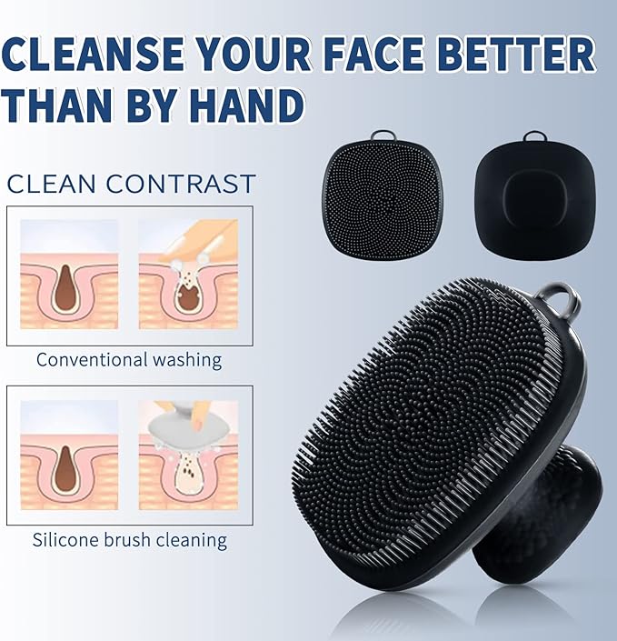 VWMYQ Face Scrubber 2 Pack Face Scrubber Silicone Face Scrubber for Men Facial Cleansing Brush Silicone Face Wash Brush Manual Waterproof Cleansing Skin Care Face Brushes for Cleansing and Exfoliating