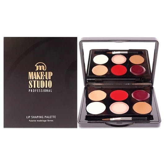 Professional Amsterdam Lip Shaping Palette - Super Handy Size Lip Shaping Palette, Lip Primer And 2 Beautiful Matte Lipstick Colors - Red Meets Purple - 1 Pc