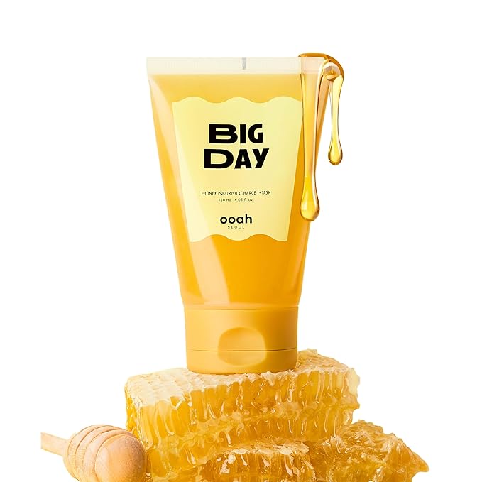BIG DAY Nourishing Honey Face Mask | Korean Skincare for Deep Hydration & Glow | Propolis, Bee Pollen & Ceramide for Radiance & Skin Barrier Support | 120ml 4.05fl.oz