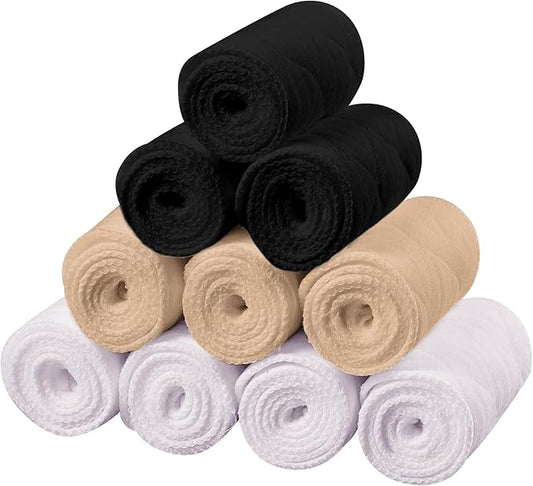 Toulite 10 Pcs Cotton Bra Liners 3 Layer Rectangle Under Bra Pads Sweat Liners for Women Sweating Supplies