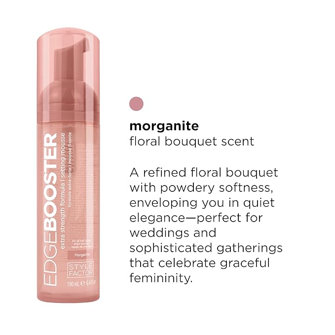 Style Factor EDGE BOOSTER Extra Strength Setting Mousse – Frizz Control, Extra Volume, and Conditioning – 2.5oz Morganite Mousse for Curly Hair