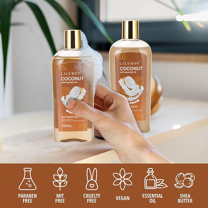 Mothers Day Gifts for Mom - 7Pcs Luxury Bath & Body Gift Basket Set for Women & Men, Perfect Gift with Bath Bomb | Christmas, Father's Day, Birthday Gifts for Her & Him, All Occasion Holiday Present