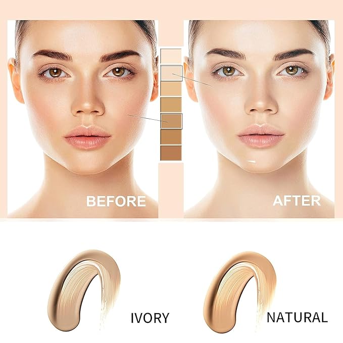 NOISSUE Cc Cream Skin Tone Adjusting CC Cream SPF 50, Face Sunscreen and Foundation, Colour Correcting Self Adjusting Soft Moisturizing Skin Tone Gel Invisible Pore Light Oil-Free (2pcs-Natural)