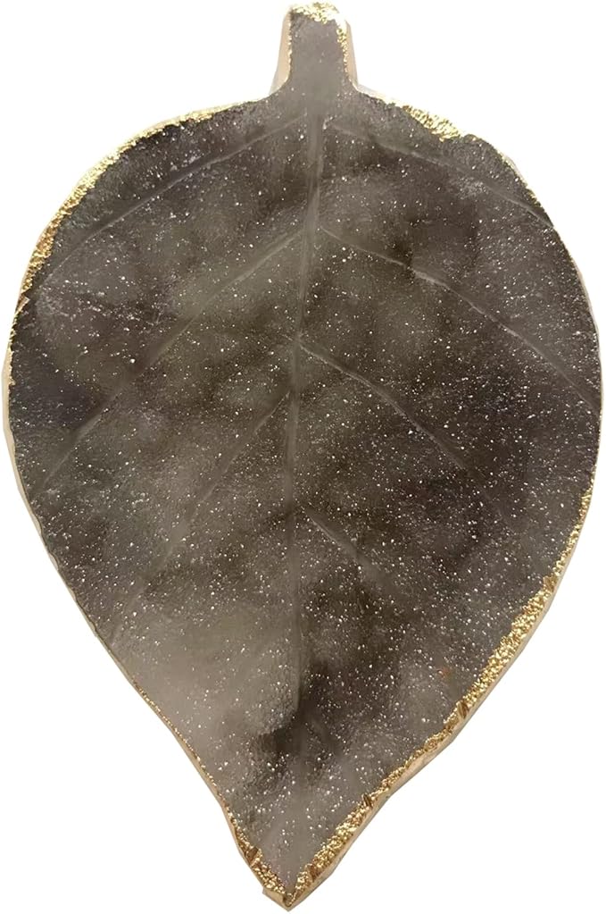 1 Piece Nail Art Palette Nail Polish Palette Mixing Palette Makeup Plate Nail Plate for Nail Art Nail Tip Holder Nail Art Display (gray leaf)