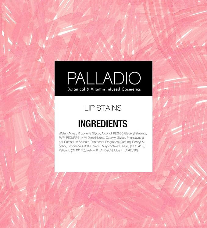 Palladio Lip Stain, Hydrating and Waterproof Formula, Matte Color Look, Longlasting All Day Wear Lip Color, Smudge Proof Natural Finish, Precise Chisel Tip Marker, Rose